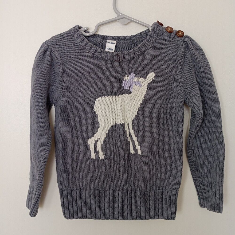Old Navy Gray Knit Sweater Girls Toddler Size 5T
